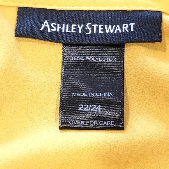 ASHLEY STEWART Sz 22/24 Layered Fabric Flowy Bell Sleeve Tunic w/Back Key Hole - Picture 7 of 7